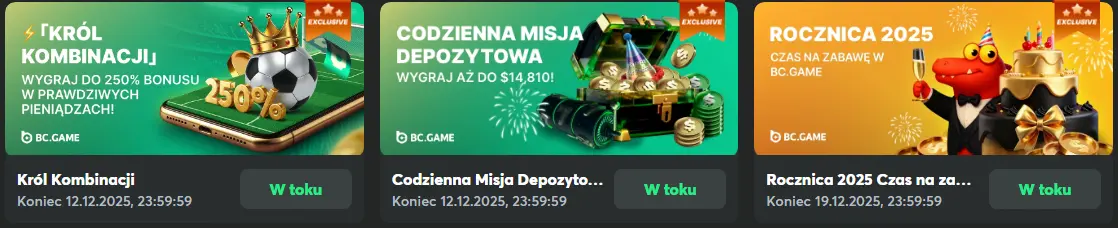 Bonus powitalny dla nowych użytkowników BCgame